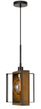 Cal Lighting 60W Agrigento Pine Wood/Metal Mini Pendant Fixture (Edison Bulb Included) FX-3755-1 11 FX-3755-1