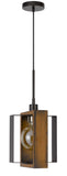 Cal Lighting 60W Agrigento Pine Wood/Metal Mini Pendant Fixture (Edison Bulb Included) FX-3755-1 11 FX-3755-1