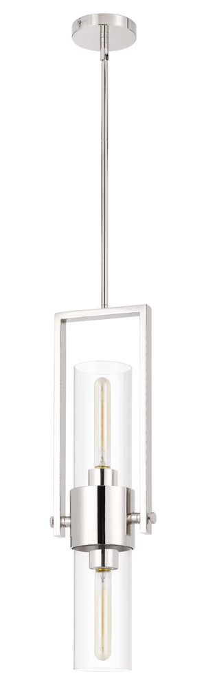 Cal Lighting 60W Redmond Metal Pendant with Clear Glass Shade FX-3758-1 Chrome FX-3758-1