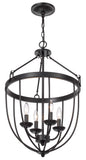 Cal Lighting 60W x 4 Grafton Metal Chandelier FX-3762-4 Matte Black FX-3762-4