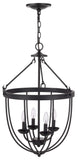 Cal Lighting 60W x 4 Grafton Metal Chandelier FX-3762-4 Matte Black FX-3762-4