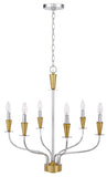 Cal Lighting 60W x 4 Weston Metal Chandelier FX-3763-6 Chrome FX-3763-6