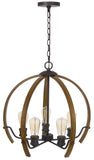 Cal Lighting 60W x 5 Riverton Metal Chandelier FX-3764-5 Wood FX-3764-5