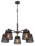 Cal Lighting 60W x 5 Hampton Metal Chandelier with Mesh Shades FX-3769-5 Black FX-3769-5