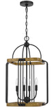 Cal Lighting Ripon Metal Chandelier with Wood Finish FX-3772-4 Black FX-3772-4