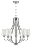 Newport Metal Chandelier with Glass Shades