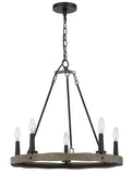 Maidstone Metal Chandelier with Wood Finish