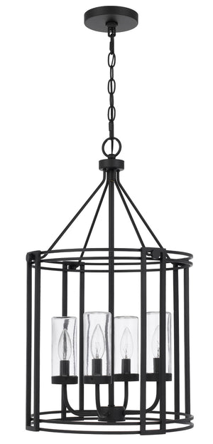 Cal Lighting Luton Cage Metal Chandelier with Glass Shades FX-3777-4 Black FX-3777-4