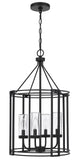 Cal Lighting Luton Cage Metal Chandelier with Glass Shades FX-3777-4 Black FX-3777-4
