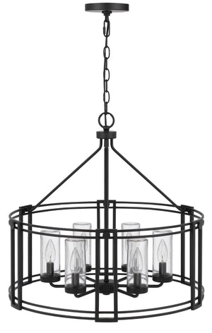 Cal Lighting Luton Cage Metal Chandelier with Glass Shades FX-3777-6 Black FX-3777-6