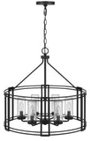 Luton Cage Metal Chandelier with Glass Shades