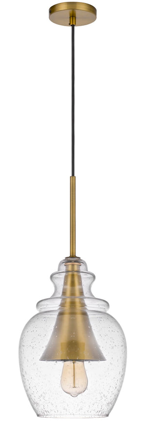 Cal Lighting Girona Glass Drop Pendant with Metal Cone Accent FX-3780-1 Antique Brass FX-3780-1