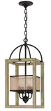 Palencia Rubber Wood Chandelier with Organza Shade