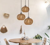 Cal Lighting 60W Medan Roped Pendant Fixture FX-3783-1 Bamboo FX-3783-1