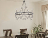 Cal Lighting 60W x 5 Anniston Beaded Metal Chandelier FX-3791-5  FX-3791-5