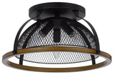 Cal Lighting 60W x 3 Longmont Metal Semi Flush Mount Fixture FX-3799-3 Black FX-3799-3