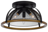 Cal Lighting 60W x 3 Longmont Metal Semi Flush Mount Fixture FX-3799-3 Black FX-3799-3