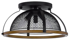 Cal Lighting 60W x 3 Longmont Metal Semi Flush Mount Fixture FX-3799-3 Black FX-3799-3