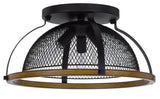 Cal Lighting 60W x 3 Longmont Metal Semi Flush Mount Fixture FX-3799-3 Black FX-3799-3