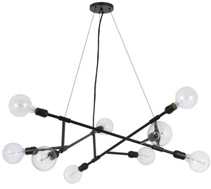 Cal Lighting 60W x 9 Massena Metal Chandelier with Edison Bulbs (Bulbs Included) FX-3800-9 Clear FX-3800-9