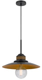 Cal Lighting 60W Mineola Metal Mini Pendant with Burlap Design FX-3802-1 Black FX-3802-1