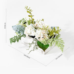 Safavieh Faux 13 Inch Hydrangea Potted Arrangement Green/Yellow Wood / Metal / Plastic / Fabric Yarn FXP1014A