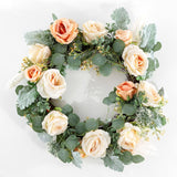 Faux 24 Inch Rose & Eucalyptus Wreath