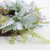 Safavieh Faux 21 Inch Chrysanthemum & Dusty Miller Wreath Multi Vines / Fabric Yarn/ Plastic / Metal FXP1036A