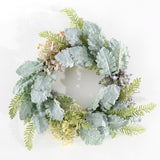 Safavieh Faux 21 Inch Chrysanthemum & Dusty Miller Wreath Multi Vines / Fabric Yarn/ Plastic / Metal FXP1036A