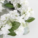 Safavieh Faux 22 Inch Hydrangea & Magnolia Wreath White / Green Vines/ Satin/ Plastic/ Metal FXP1037A