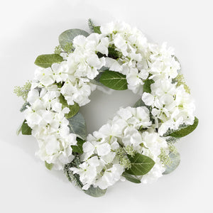 Safavieh Faux 22 Inch Hydrangea & Magnolia Wreath White / Green Vines/ Satin/ Plastic/ Metal FXP1037A