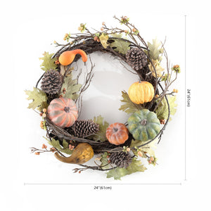 Safavieh Faux 24 Inch Oak Leak Wreath W/ Pumpkins FXP1046A