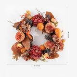 Safavieh Faux 28 Inch Peony & Pumpkin Wreath W/ Pine Cones FXP1053A