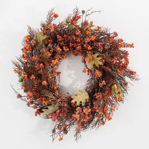 Safavieh Faux 26 Inch Berry, Acorn, Pine Cone & Oak Leaf Wreath FXP1054A