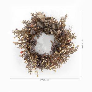 Safavieh Faux 31 Inch Berry & Pine Cone Wreath W/ Bow FXP1055A