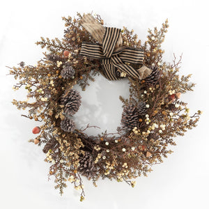 Safavieh Faux 31 Inch Berry & Pine Cone Wreath W/ Bow FXP1055A