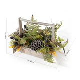 Safavieh Faux 25 Inch Lotus & Fern Wood Planter FXP1065A