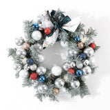 Faux 20 Inch Pine Led Wreath W/ Ornaments