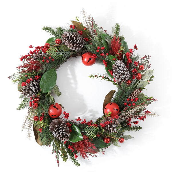 Safavieh Faux 30 Inch Myrtle Led Wreath W/ Red Bells FXP1092A