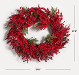 Safavieh Faux 30 Inch Red Berry & Pine Led Wreath FXP1093A