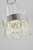 Bethel Chrome LED Pendant in Stainless Steel & Crystal