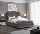 Felix Linen Textured Fabric / Engineered Wood / Foam Mid Century Modern Grey Linen Textured Fabric King Bed - 81" W x 86" D x 57" H