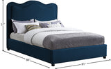 Felix Linen Textured Fabric / Engineered Wood / Foam Mid Century Modern Navy Linen Textured Fabric Full Bed - 59.5" W x 81" D x 55.5" H