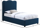 Felix Linen Textured Fabric / Engineered Wood / Foam Mid Century Modern Navy Linen Textured Fabric Twin Bed - 43.5" W x 81" D x 52.5" H