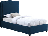 Felix Linen Textured Fabric / Engineered Wood / Foam Mid Century Modern Navy Linen Textured Fabric Twin Bed - 43.5" W x 81" D x 52.5" H