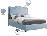 Felix Linen Textured Fabric / Engineered Wood / Foam Mid Century Modern Light Blue Linen Textured Fabric King Bed - 81" W x 86" D x 57" H