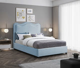 Felix Linen Textured Fabric / Engineered Wood / Foam Mid Century Modern Light Blue Linen Textured Fabric King Bed - 81" W x 86" D x 57" H