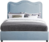 Felix Linen Textured Fabric / Engineered Wood / Foam Mid Century Modern Light Blue Linen Textured Fabric King Bed - 81" W x 86" D x 57" H