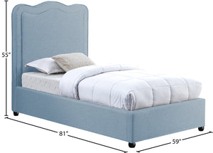 Felix Linen Textured Fabric / Engineered Wood / Foam Mid Century Modern Light Blue Linen Textured Fabric Twin Bed - 43.5" W x 81" D x 52.5" H