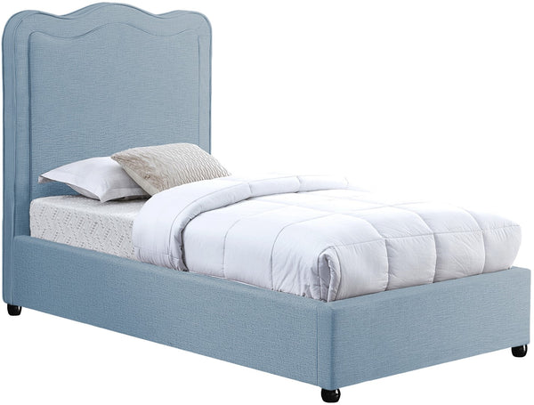 Felix Linen Textured Fabric / Engineered Wood / Foam Mid Century Modern Light Blue Linen Textured Fabric Twin Bed - 43.5" W x 81" D x 52.5" H